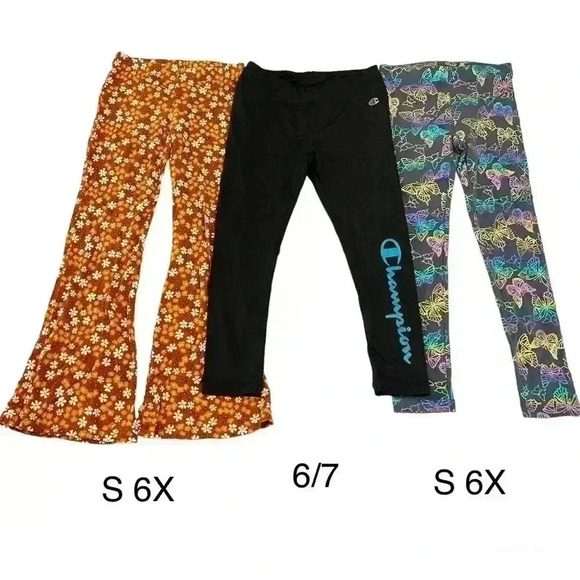 Girls Set of 3 Legging Lot - Picture 1 of 5